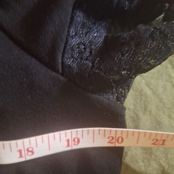 Bisou Bisou Womens Black Tropical Blouse Cold Shoulder Lace Armband Floral XL - Picture 9 of 10